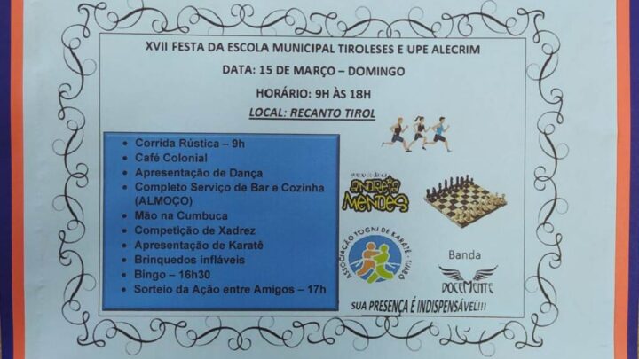 Festa da Escola Tiroleses é neste domingo