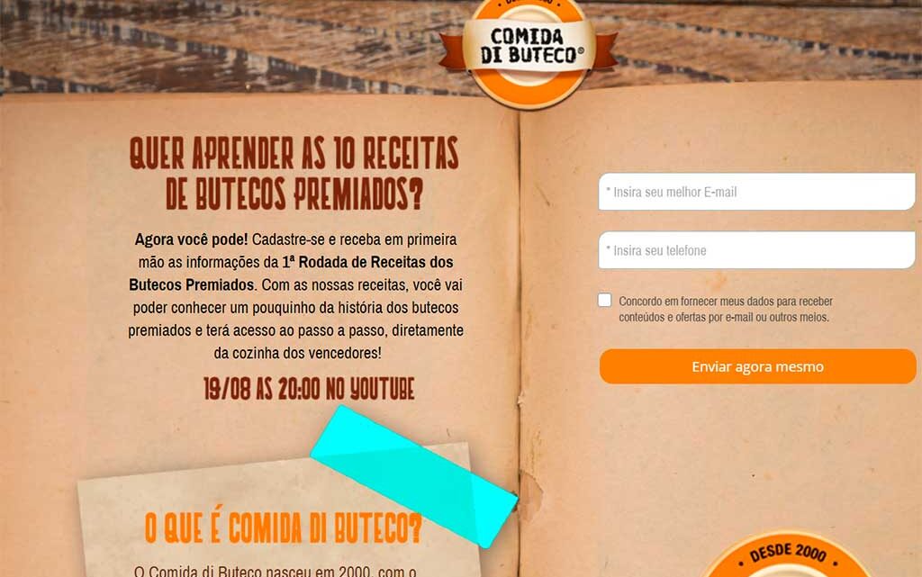 Plataforma Sympla – Comida di Buteco lança curso de receitas premiadas