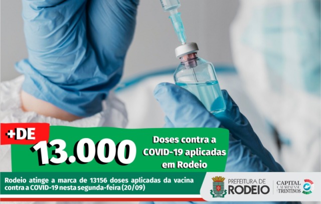 Covid-19: Rodeio chega na marca de 13 mil doses aplicadas