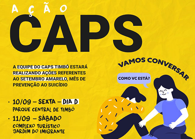 CAPS Timbó realiza ações alusivas ao Setembro Amarelo