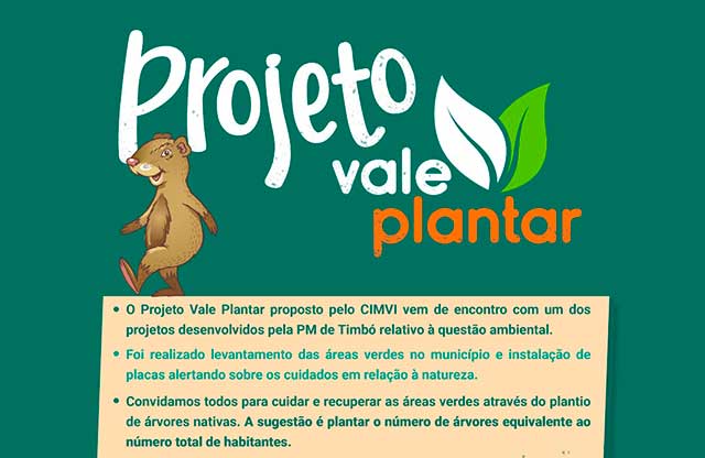 Projeto Vale Plantar incentiva o plantio de árvores nativas em Timbó