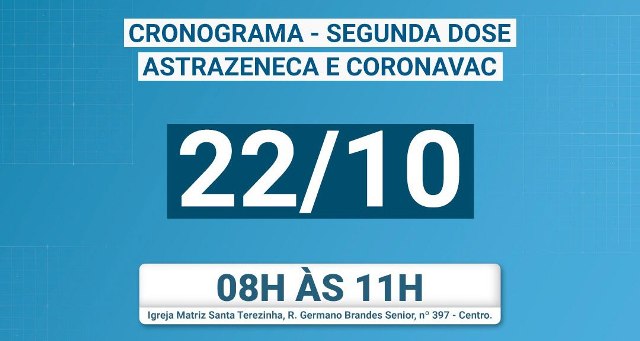 Covid-19 – Confira o cronograma da segunda dose da vacina em Timbó para a próxima semana