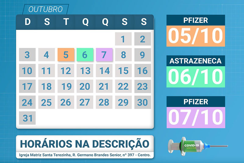 Confira o cronograma da segunda dose da vacina da Covid-19 em Timbó para a próxima semana