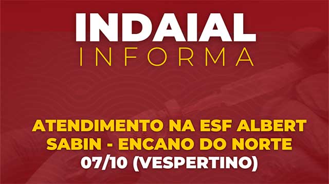 Indaial – Atendimentos na Unidade de Saúde do Encano do Norte serão realocados excepcionalmente na tarde desta quinta (7)