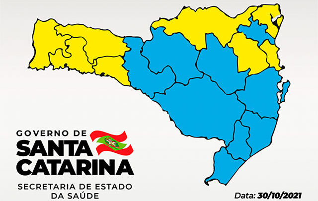 Matriz de Risco para Covid-19 em Santa Catarina aponta nove regiões no nível moderado