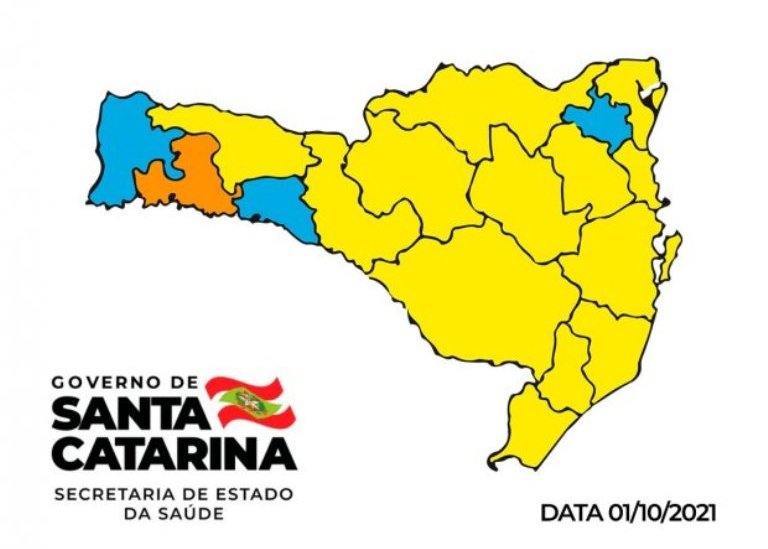 Coronavírus: Santa Catarina tem apenas uma região em estado grave