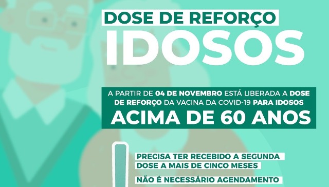 Timbó libera dose de reforço para pessoas a partir de 60 anos que tomaram segunda dose há cinco meses