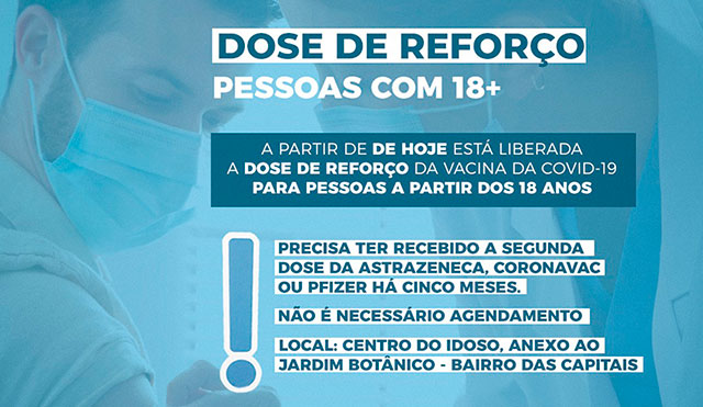 Timbó libera dose de reforço para pessoas a partir dos 18 anos