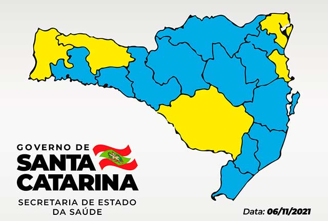 Coronavírus: Matriz de Risco aponta 12 regiões no nível moderado em SC – 06/11/2021