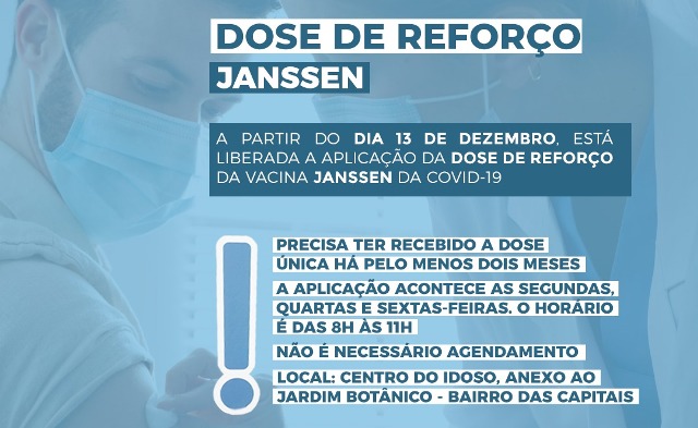 Timbó libera dose de reforço da vacina Janssen