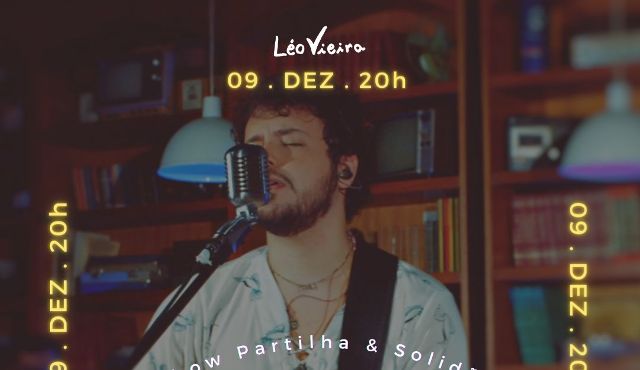 Cantor e compositor Léo Vieira faz show no Auditório Carlos Jardim, em Blumenau, no dia 9 de dezembro