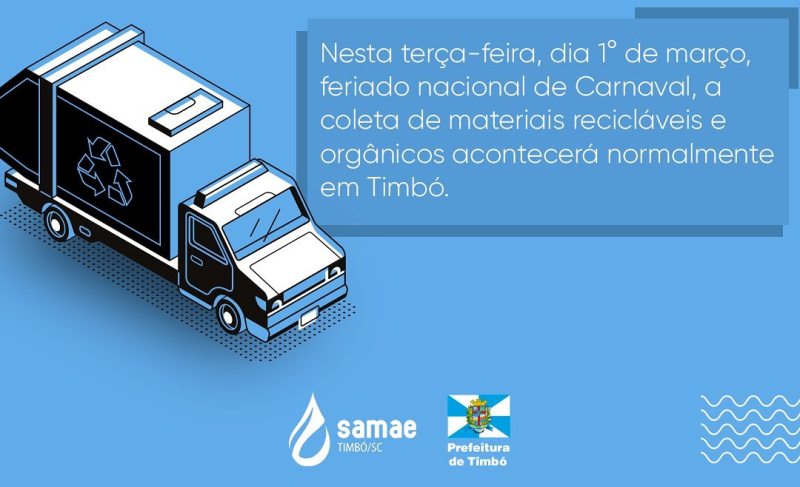 Coleta de materiais recicláveis e resíduos orgânicos funciona normalmente neste feriado nacional de Carnaval