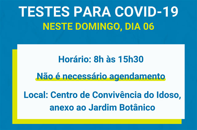 Timbó realiza testes de Covid-19 neste domingo