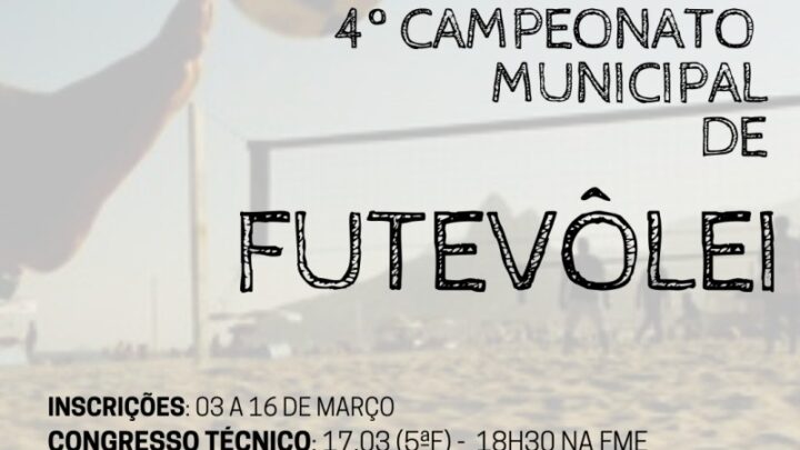 Timbó – Inscrições abertas para o 4º Campeonato Municipal de Futevôlei