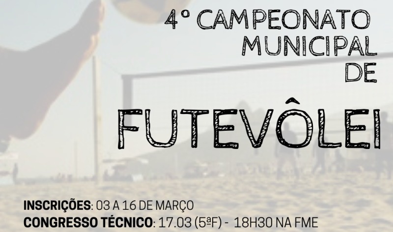 Timbó – Inscrições abertas para o 4º Campeonato Municipal de Futevôlei