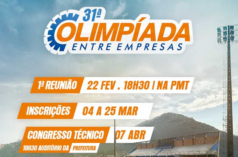 Timbó – Últimos dias de inscrições para a 31ª Olimpíada Entre Empresas