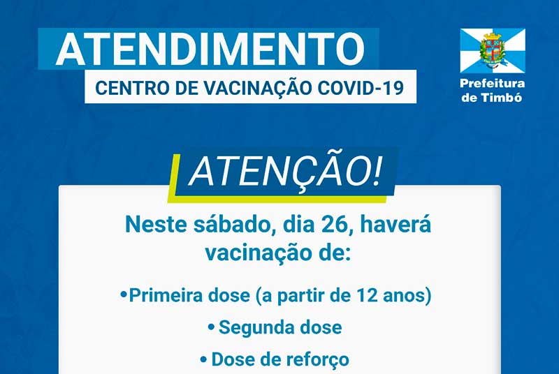 Timbó realiza vacinação contra Covid-19 neste sábado