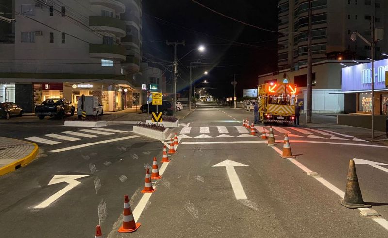 Obra da terceira pista é finalizada no Centro de Timbó