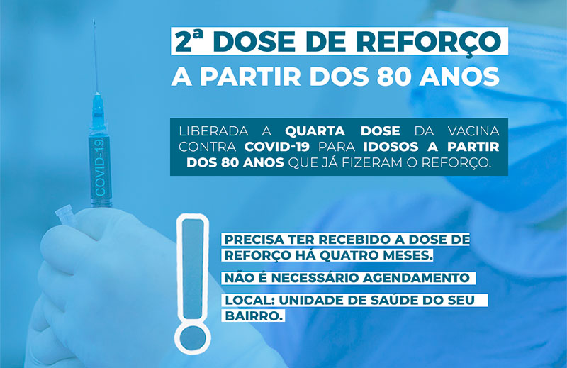 Timbó libera quarta dose da vacina contra Covid-19 para pessoas a partir dos 80 anos