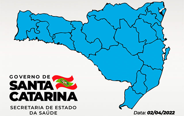 Matriz de Risco Potencial Regionalizado aponta todas as 17 Regiões de Saúde no nível moderado (azul)