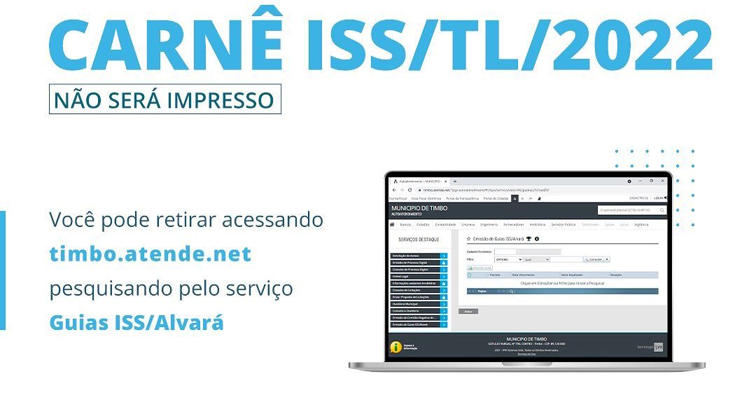 Prazo para pagamento do ISS/TL/2022 é 15 de julho