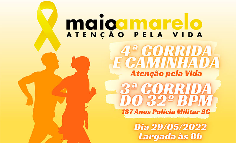 Seguem abertas as inscrições para a 4ª Corrida e Caminhada Atenção Pela Vida e 3ª Corrida do 32º BPM