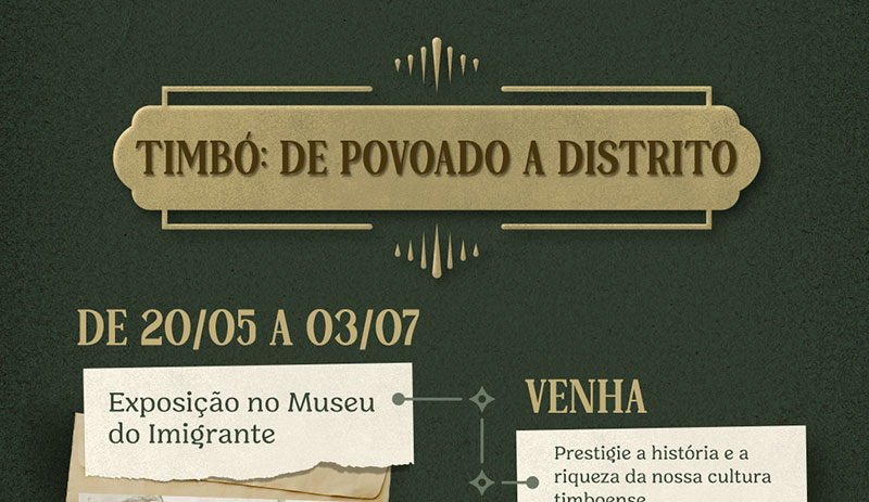 Museu do Imigrante realiza exposição “Timbó: de Povoado a Distrito”