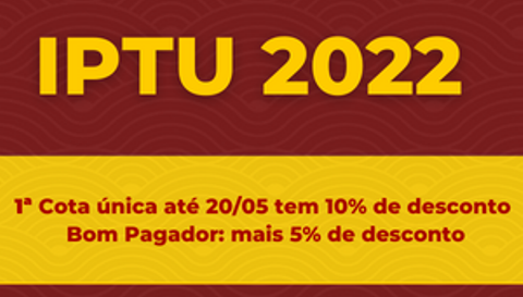 Indaial – IPTU 2022 com até 15% de desconto em cota única vence no dia 20 de maio