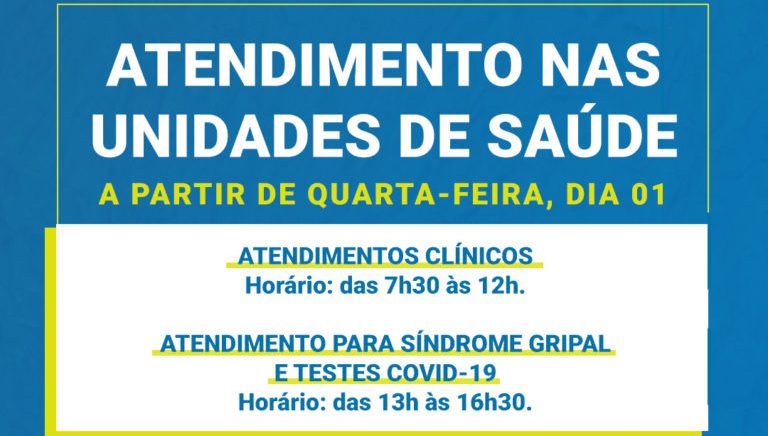 Unidades de Saúde de Timbó têm mudança no horário de atendimento a partir desta quarta-feira