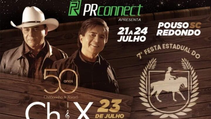 Chitãozinho e Xororó vão fazer parte das atrações da 7ª Festa Estadual do Tropeiro em Pouso Redondo