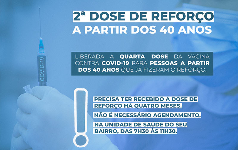 Timbó libera quarta dose da vacina contra Covid-19 para pessoas a partir dos 40 anos