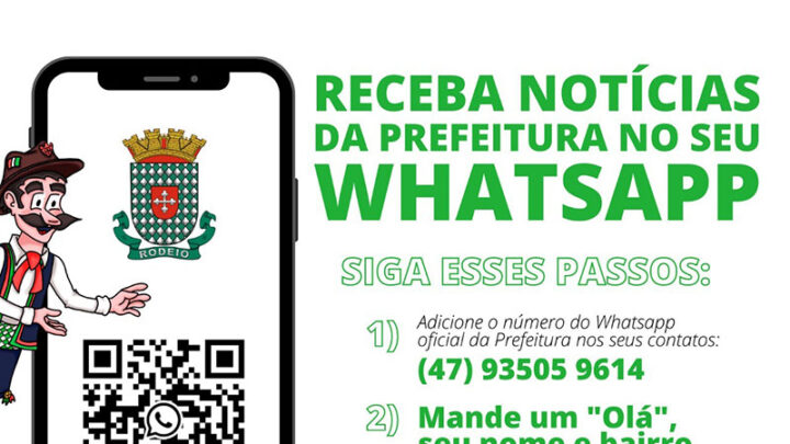 RECEBEBA NOTÍCIAS DA PREFEIURA DE RODEIO NO SEU WHATSAPP