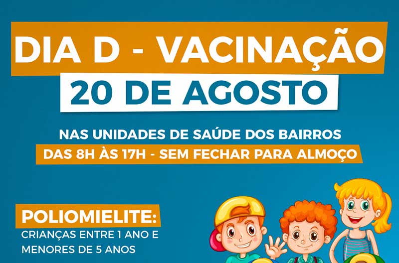 Timbó – Unidades de Saúde abrem neste sábado para Dia D contra a Poliomielite e de Multivacinação