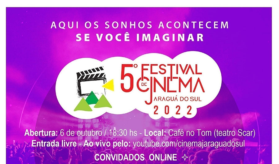 5º Festival de Cinema de Jaraguá do Sul começa dia 6 de outubro com novidades internacionais