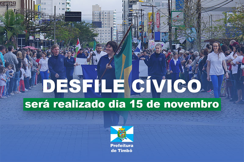 Desfile cívico de Timbó acontecerá dia 15 de novembro