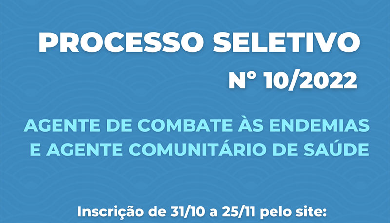 Saúde de Indaial lança edital de processo seletivo para contratação de Agente de Combate às Endemias e Agente Comunitário de Saúde