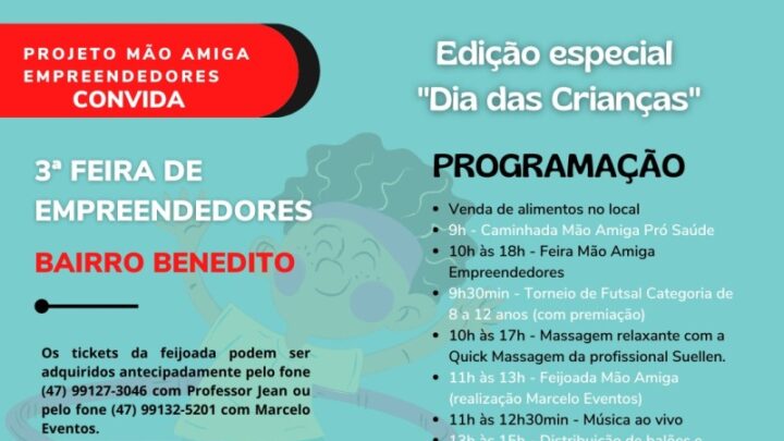 Projeto Mão Amiga Empreendedores de Indaial realiza 3ª Feira de Empreendedores com edição especial do Dia das Crianças