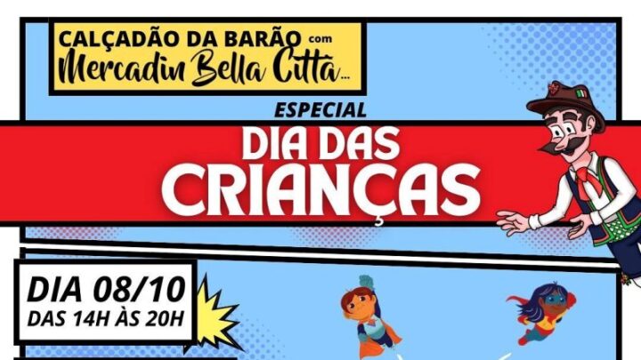 Rodeio – Mercadin Bella Città (Feira de Rua) em celebração ao Dia das Crianças será realizada em 08 de outubro