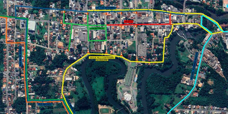 Confira os desvios de trânsito durante Desfile Cívico nesta terça-feira em Timbó