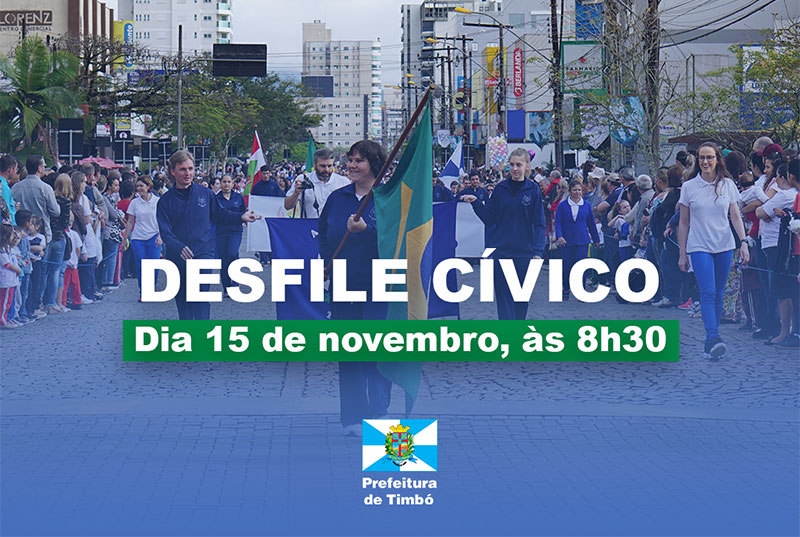 Desfile cívico de Timbó é dia 15 de novembro