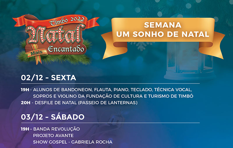 Confira a programação do Natal Mais Encantado de Timbó neste final de semana