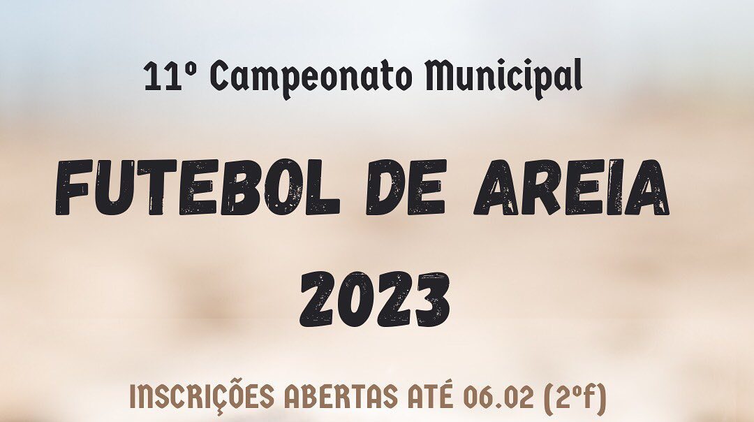 Inscrições abertas para o 11º Campeonato Municipal de Futebol de Areia em Timbó