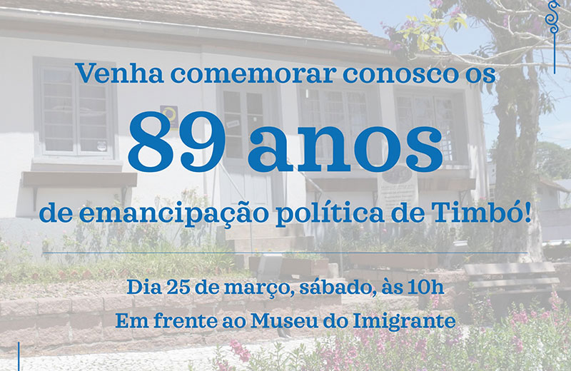 Timbó realiza evento comemorativo aos 89 anos de emancipação política