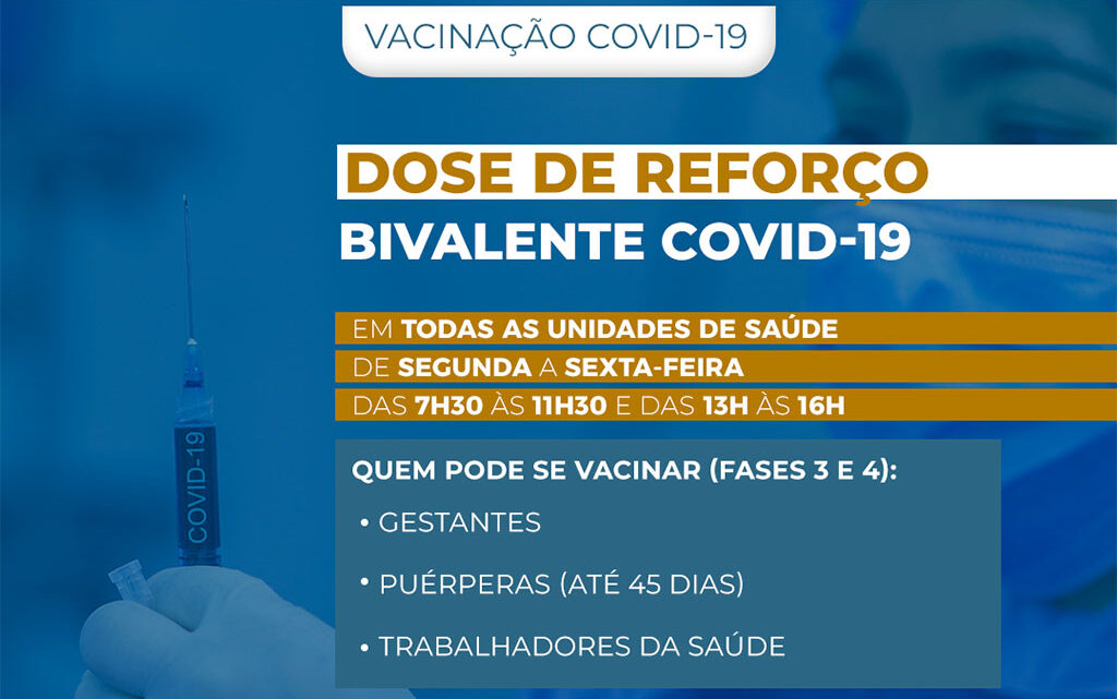 Timbó vacina gestantes, puérperas de até 45 dias e trabalhadores da saúde com dose de reforço bivalente contra Covid-19