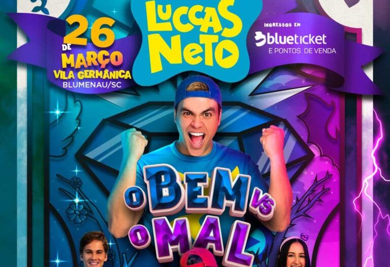 Contagem regressiva para o musical apresentado por um dos maiores fenômenos da era digital Luccas Neto, em Blumenau