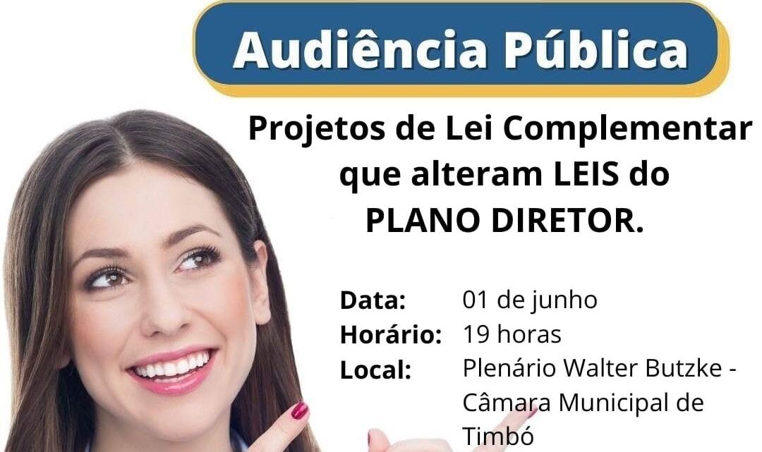 Audiência Pública sobre Plano Diretor do Município acontece dia 1º de junho na Câmara de Vereadores