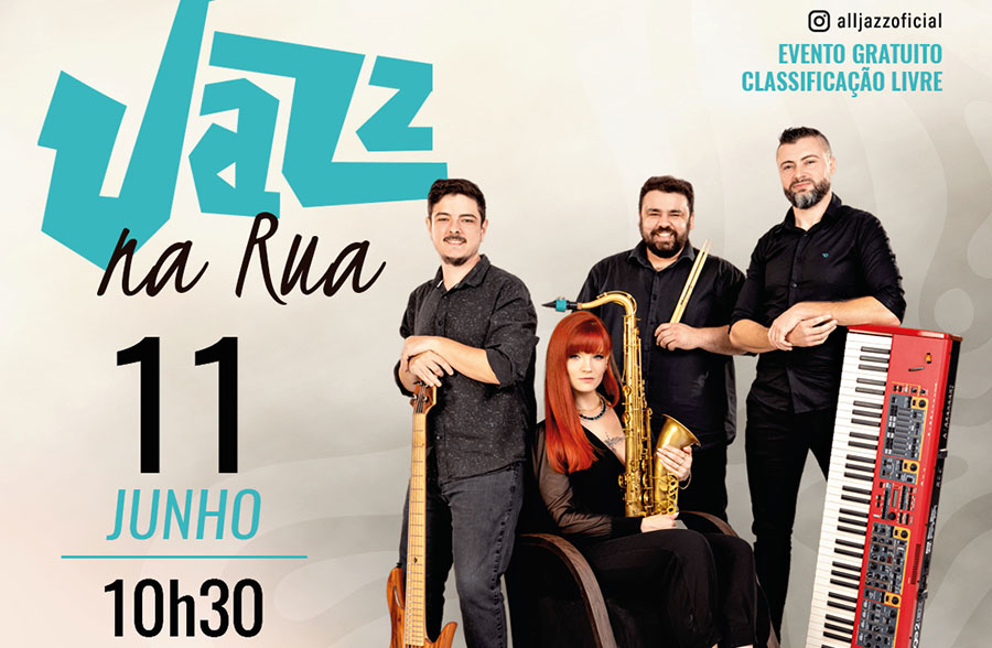 Projeto de música instrumental leva apresentações de jazz a espaços públicos de Blumenau, de junho a dezembro deste ano