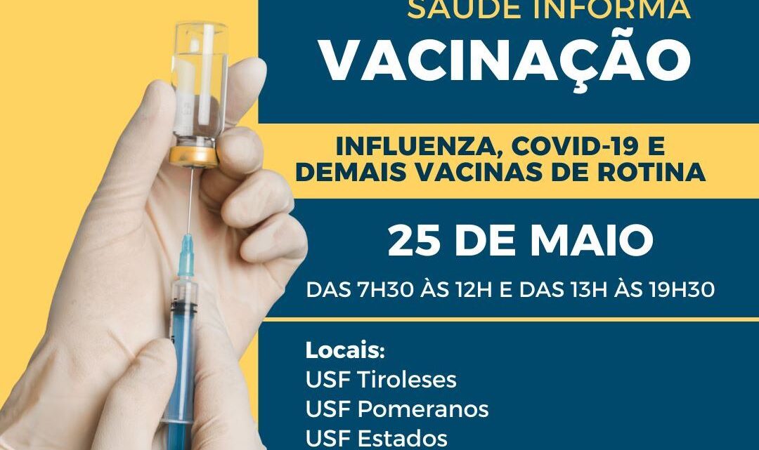 Unidades de Saúde de Timbó terão horário estendido nesta quinta-feira para aplicação de vacina