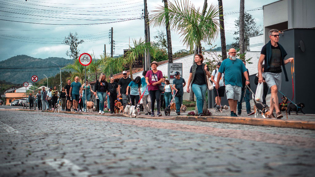 2ª Cãominhada Julho Dourado atrai cerca de 300 pessoas em Timbó