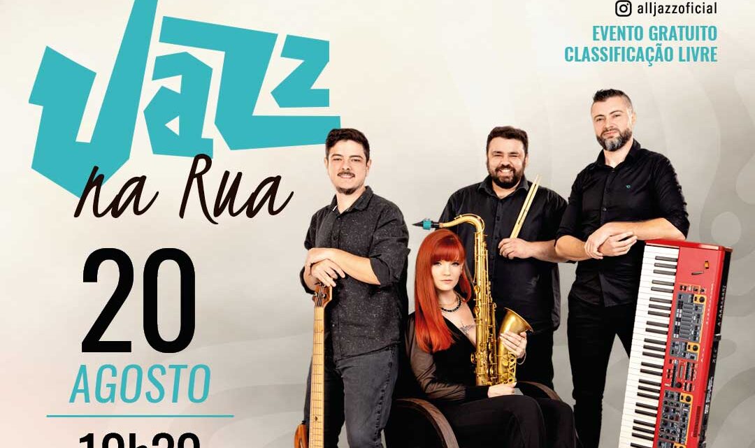 3ª apresentação do projeto Jazz na Rua ocorre neste domingo (20/08), na praça do Teatro Carlos Gomes, em Blumenau